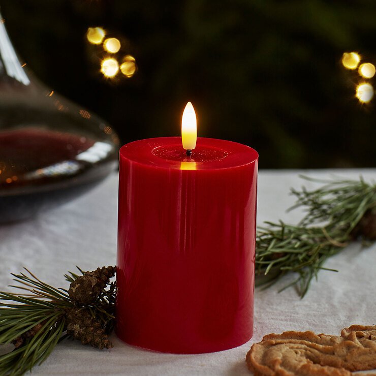 Sirius LED Kerze Sille Lack 10 cm Rot