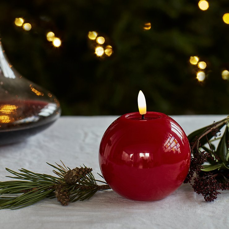 Sirius LED Kugelkerze Sille Lack 9 cm Rot