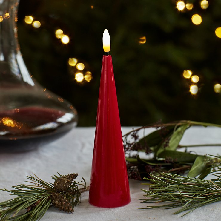 Sirius LED Kegelkerze Sille Lack 17 cm Rot