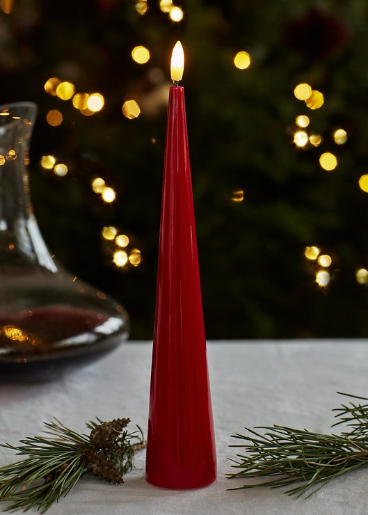 Sirius LED Kegelkerze Sille Lack 26 cm Rot