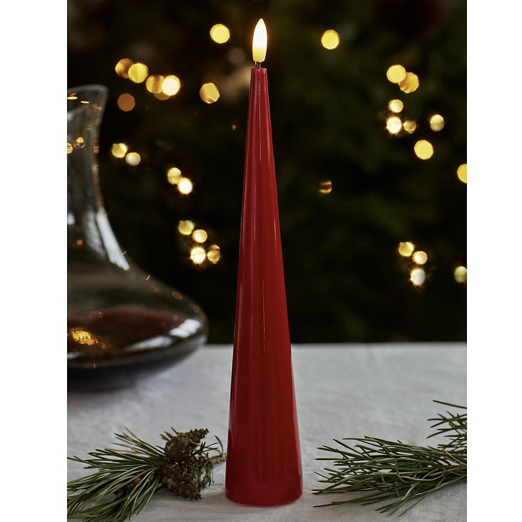 Sirius LED Kegelkerze Sille Lack 26 cm Rot
