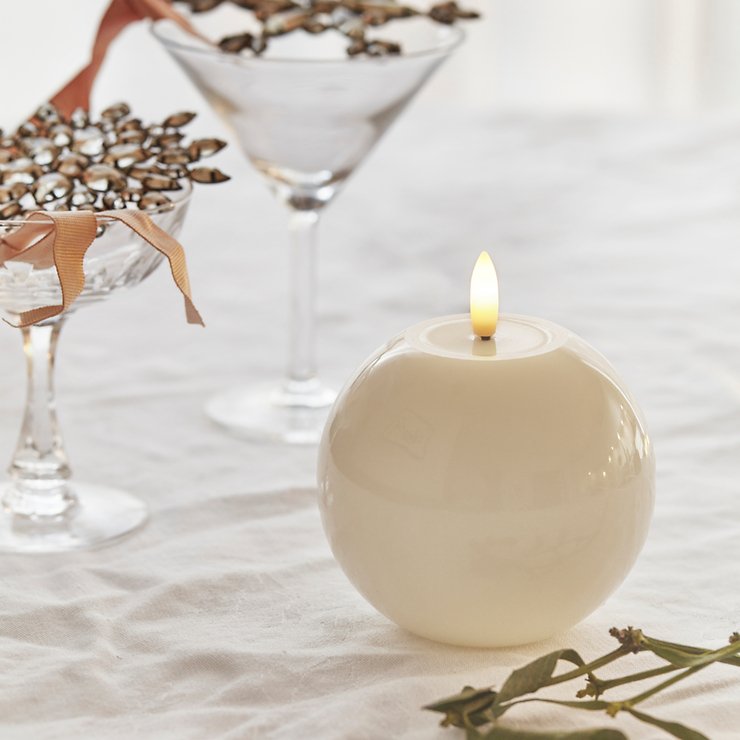 Sirius LED Kugelkerze Sille Lack 9 cm Elfenbein
