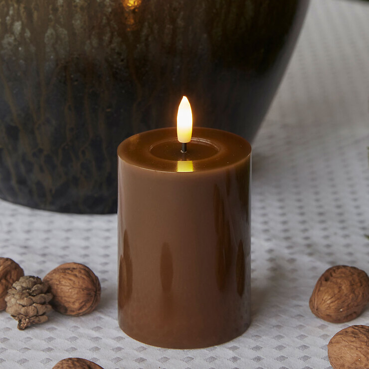 Sirius LED Stumpenkerze Sille Lack 10 cm Toffee