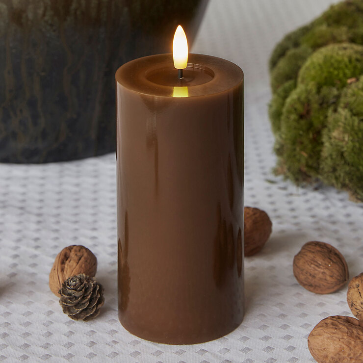 Sirius LED Stumpenkerze Sille Lack 15 cm Toffee