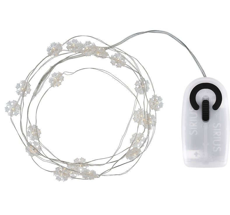 Sirius Lichterkette Nynne Snowflake 20 LED warmweiß innen 1,9 m batteriebetrieben transparent