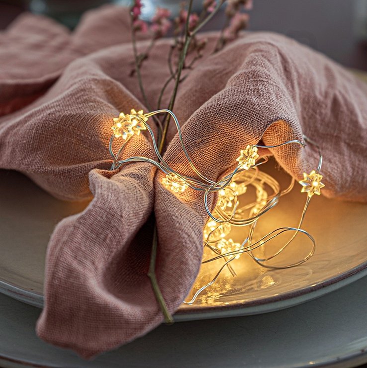 Sirius Lichterkette Silke 40 LED warmweiß innen 3,9 m batteriebetrieben transparent