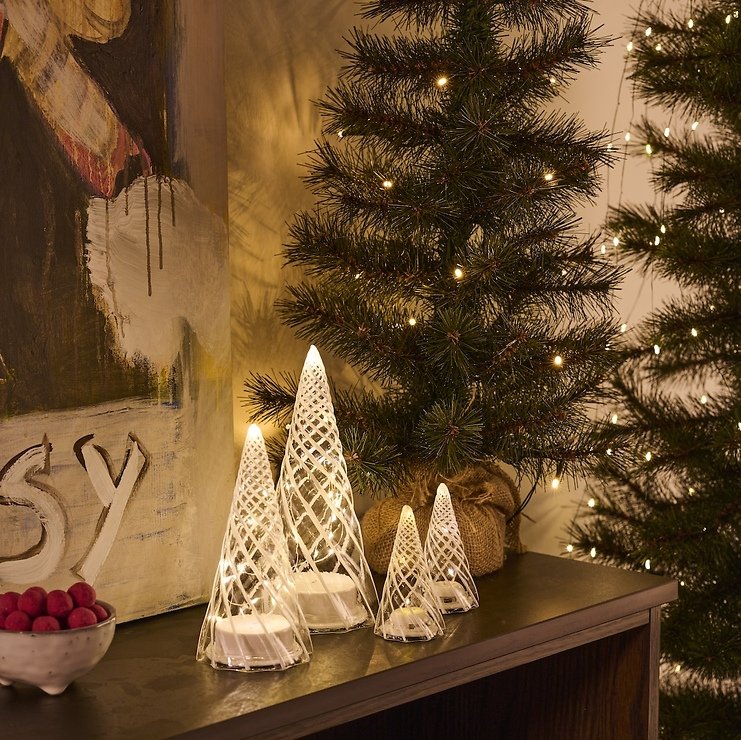 Sirius LED Glasbäume Vilma 2er Set 5 LED batteriebetrieben 11cm klar weiss