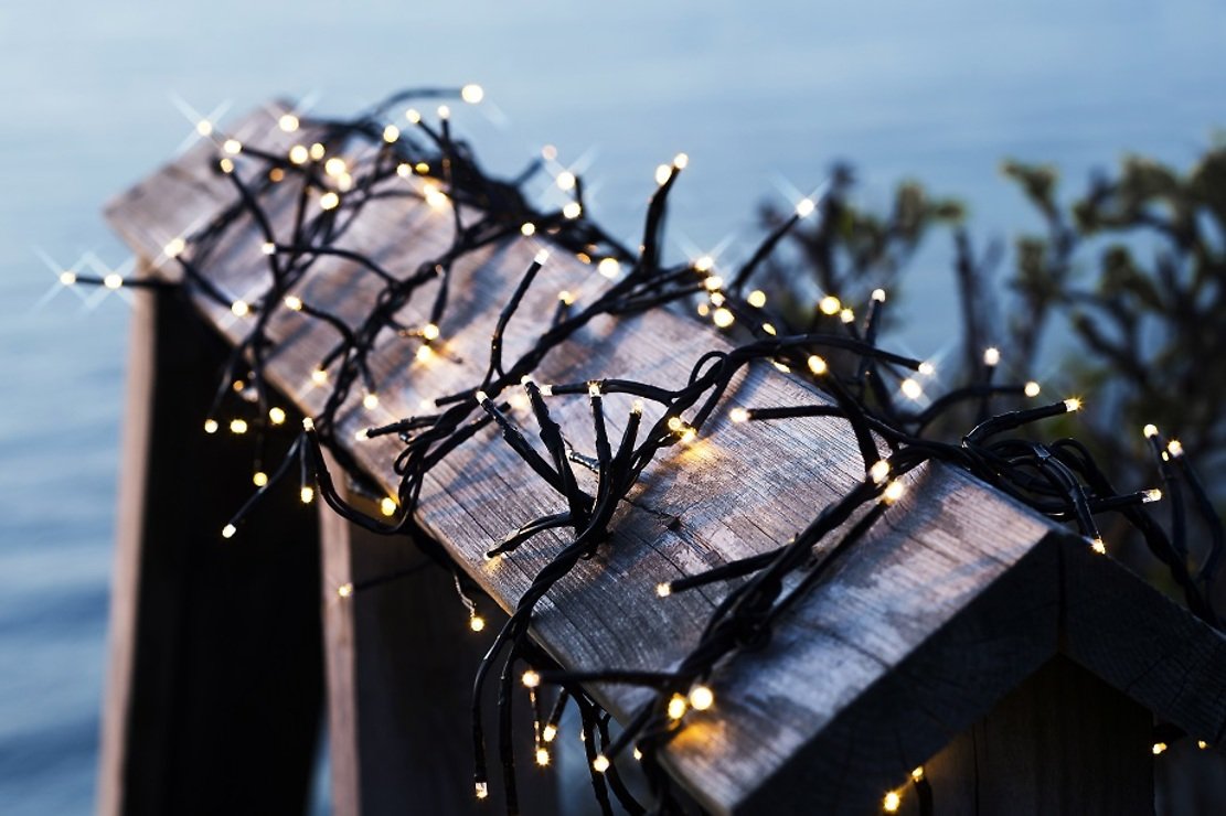 Sirius Top-Line System Lichterkette Cluster Erweiterung 200 LED warmweiß 3 m schwarz