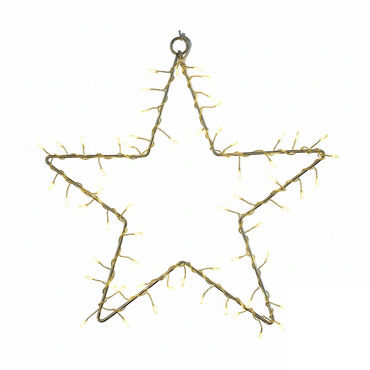 Sirius LED-Stern Liva Cluster 60 LED warmweiß innen batteriebetrieben Metall gold