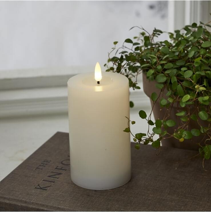 Star Trading LED-Kerze Flame Flow 12,5 cm Echtwachs weiß