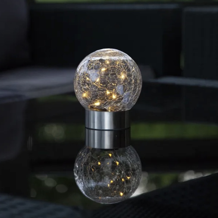 Star Trading Glory LED Solar-Lampe 3-in-1 Edelstahl Silber