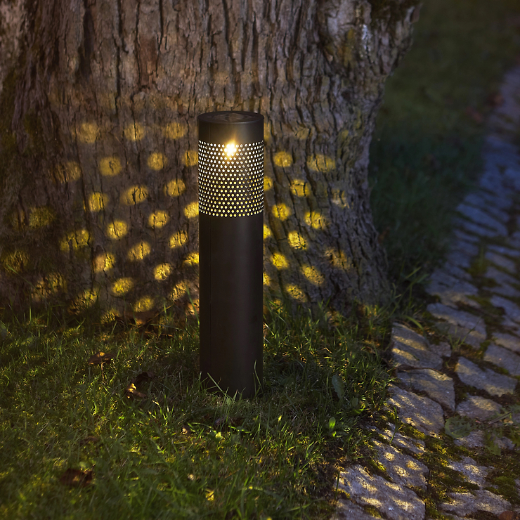 Star Trading Blace LED Solar-Wegeleuchte 45 cm Metall Schwarz