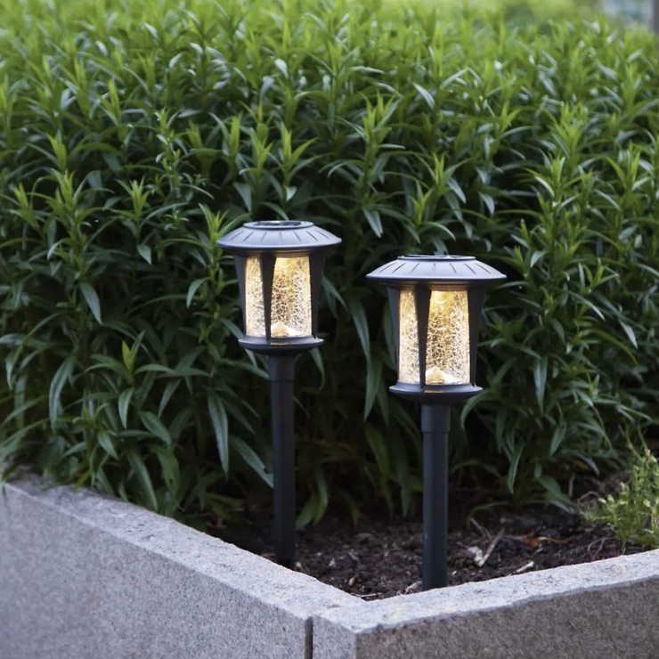 Star Trading Monaco LED Solar-Wegeleuchte 2er Set 32 cm Schwarz