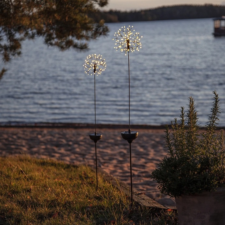 Star Trading Firework LED Solar-Leuchtdekoration 85 cm Schwarz