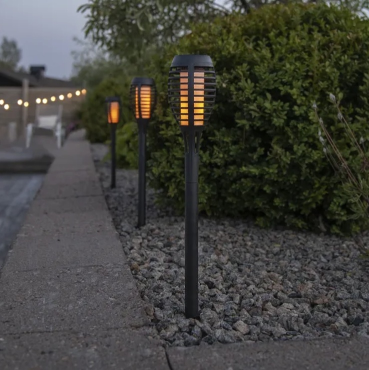 Star Trading Flame Mini LED Solar-Wegeleuchte 39 cm Schwarz