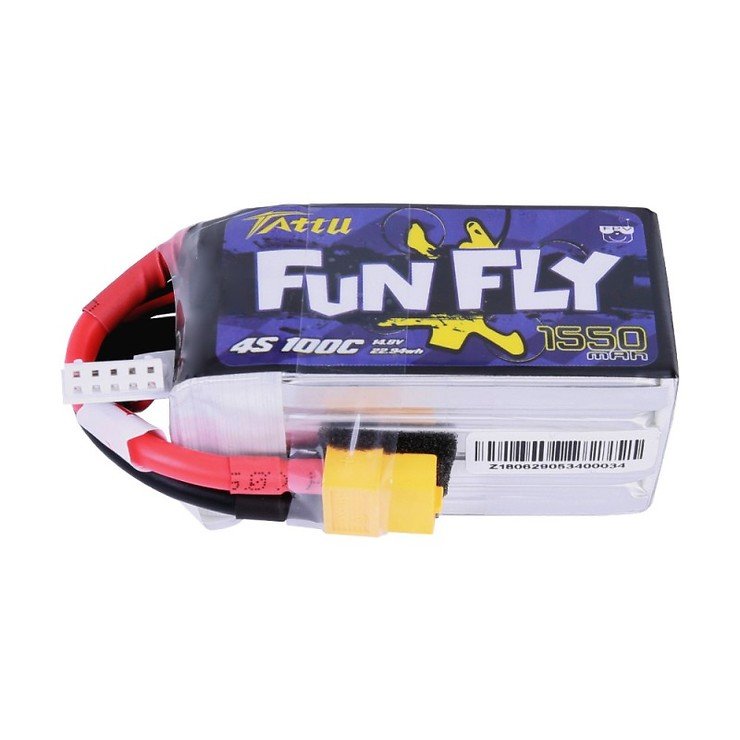 Tattu Funfly Serie 1550mAh 14.8V 100C 4S1P Batterie LiPo Akku XT60