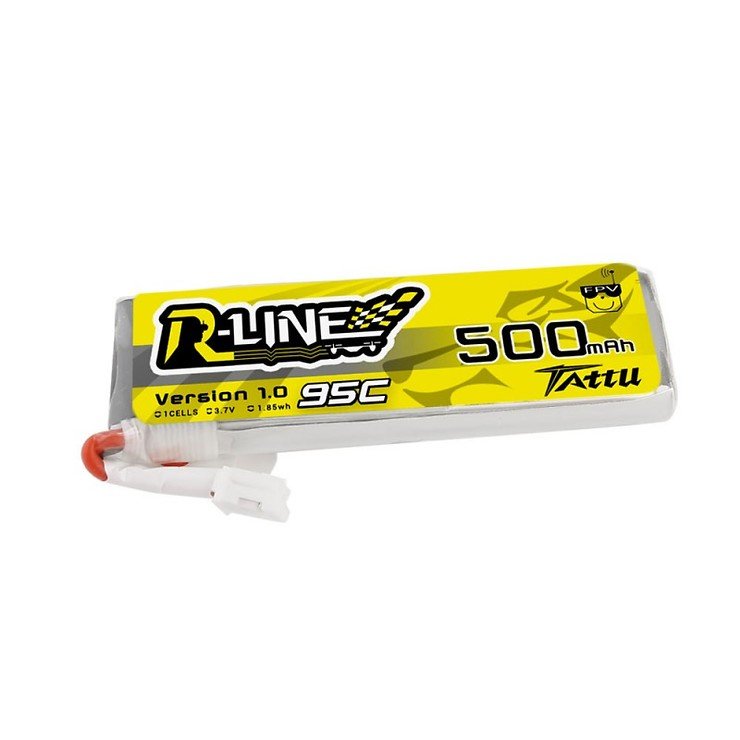 Tattu R-Line Batterie LiPo Akku 500mAh 95C 1S1P lang JST-PHR