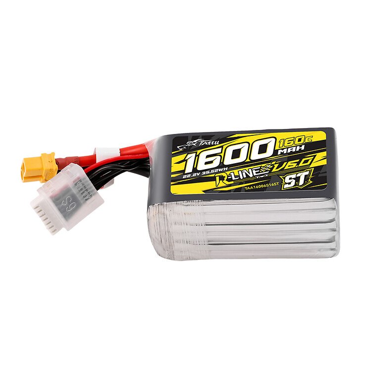 Tattu R-Line Version 6.0 Lipo Akku 1600mAh 160C 6S 22.2V XT60 Plug ST