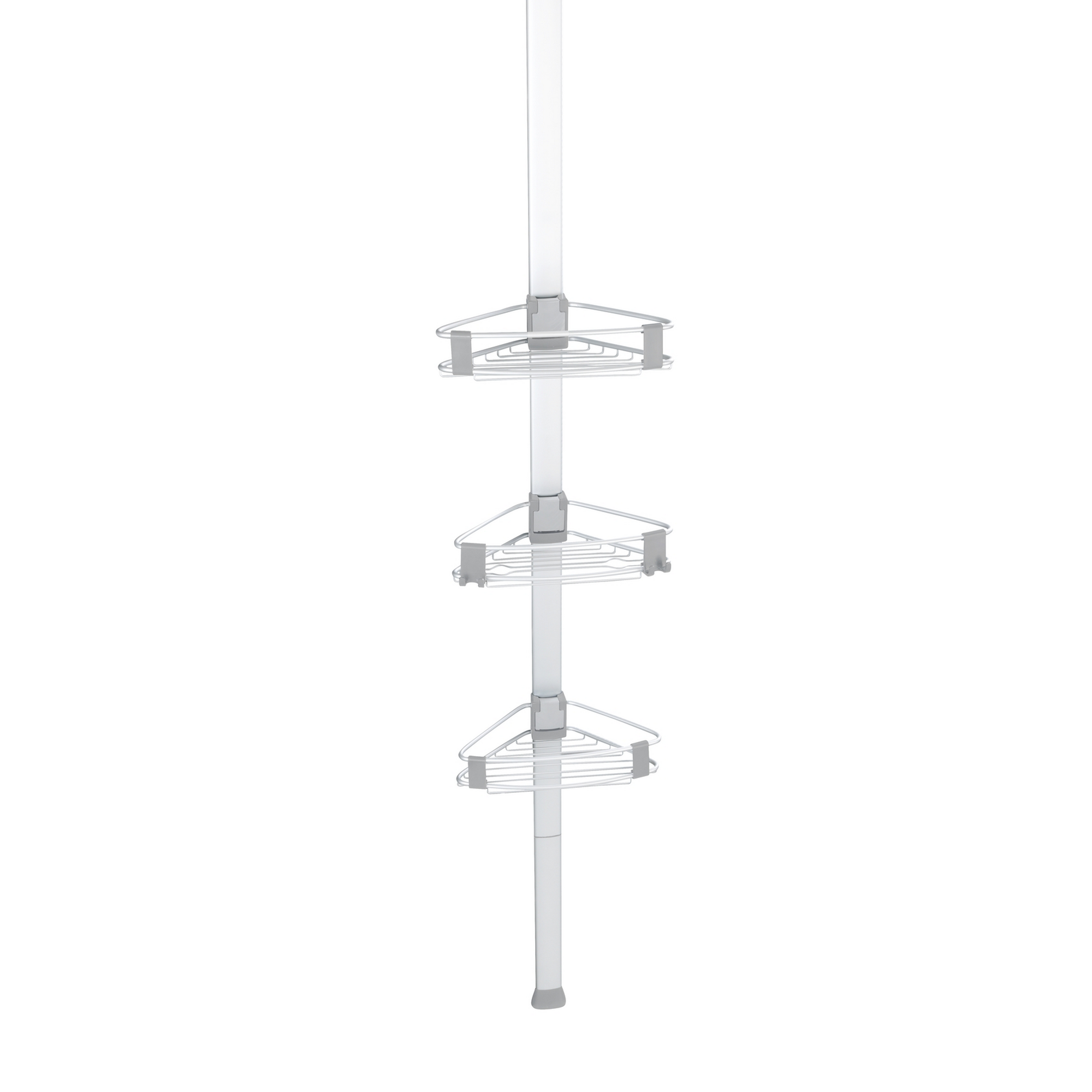 Wenko Teleskop-Eckregal 'Purio' silber/grau 3 Körbe 188-280 cm