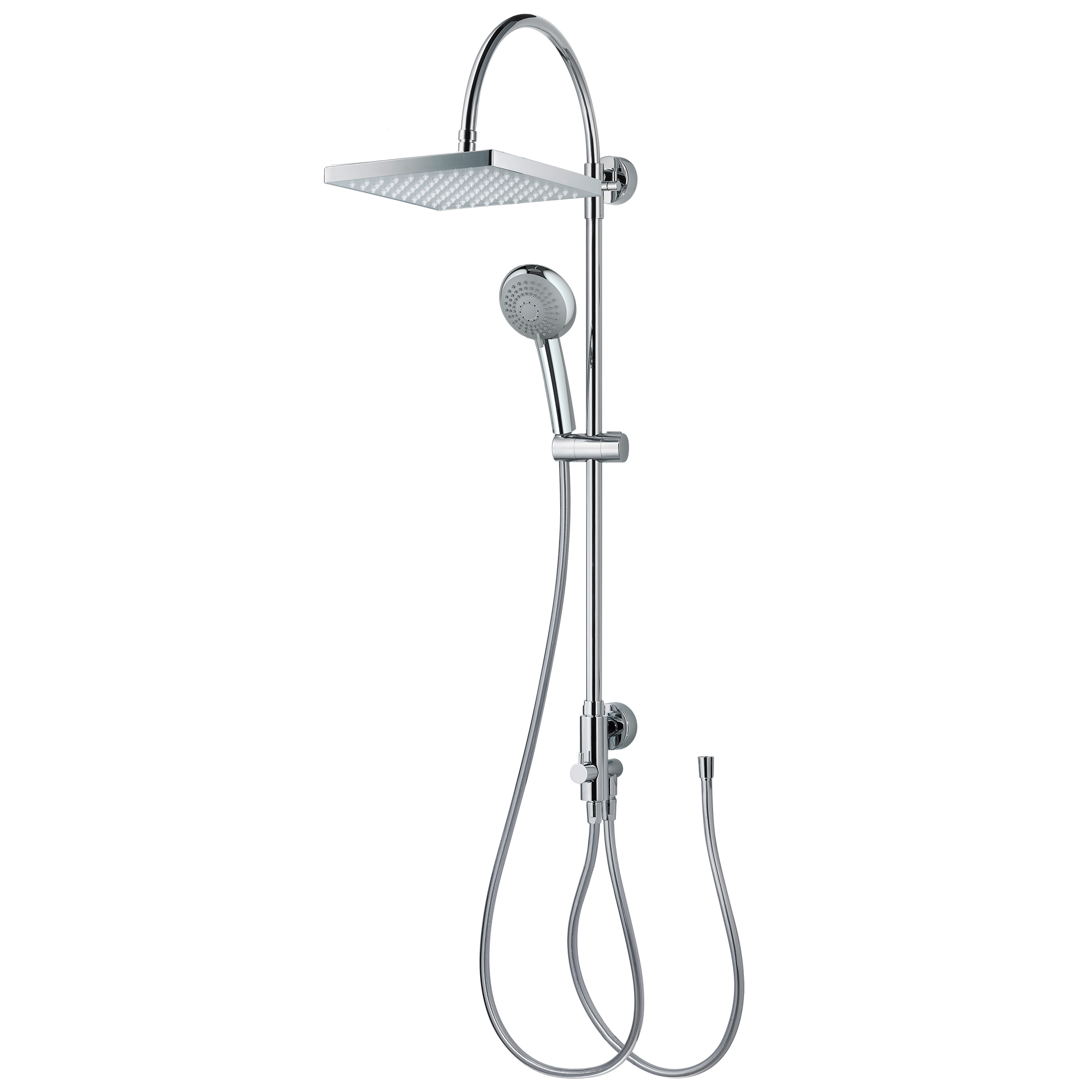 Breuer Duschsystem 'Aquamaxx 200' chromfarben eckige Kopfbrause, für separate Armatur