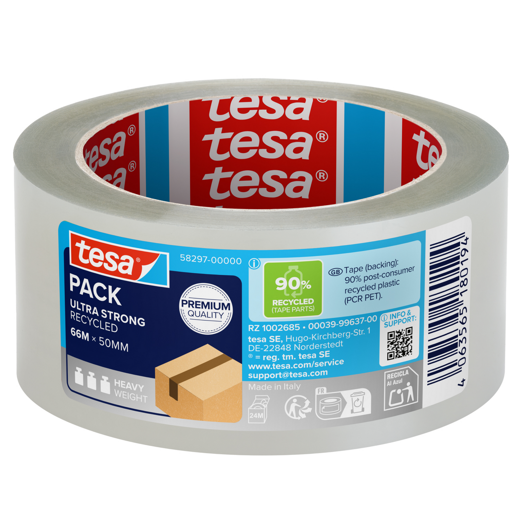 tesa Packband 'Ultra Strong Recycled' 50 mm x 66 m