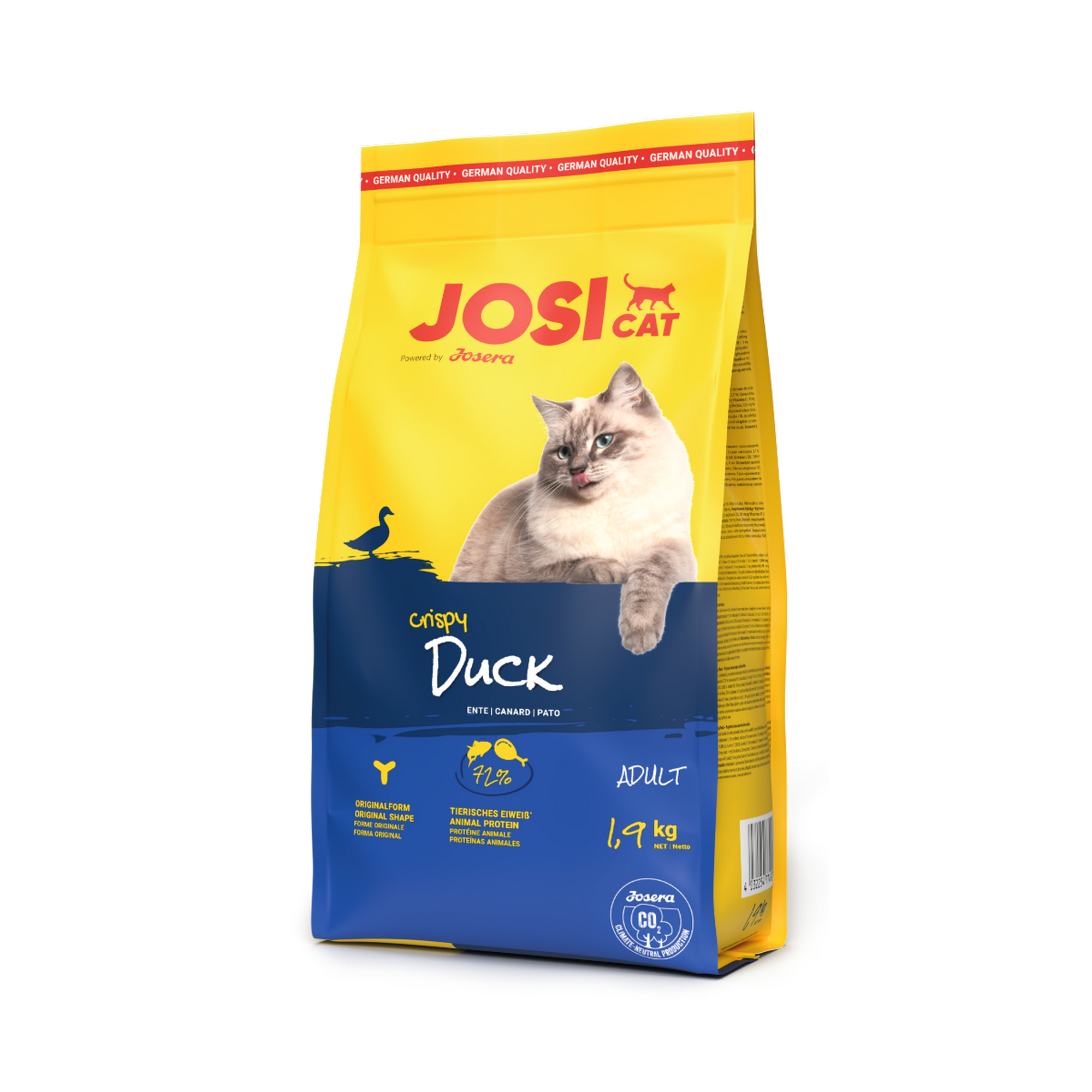 JosiCat Katzenfutter Crispy Ente 1,9 kg