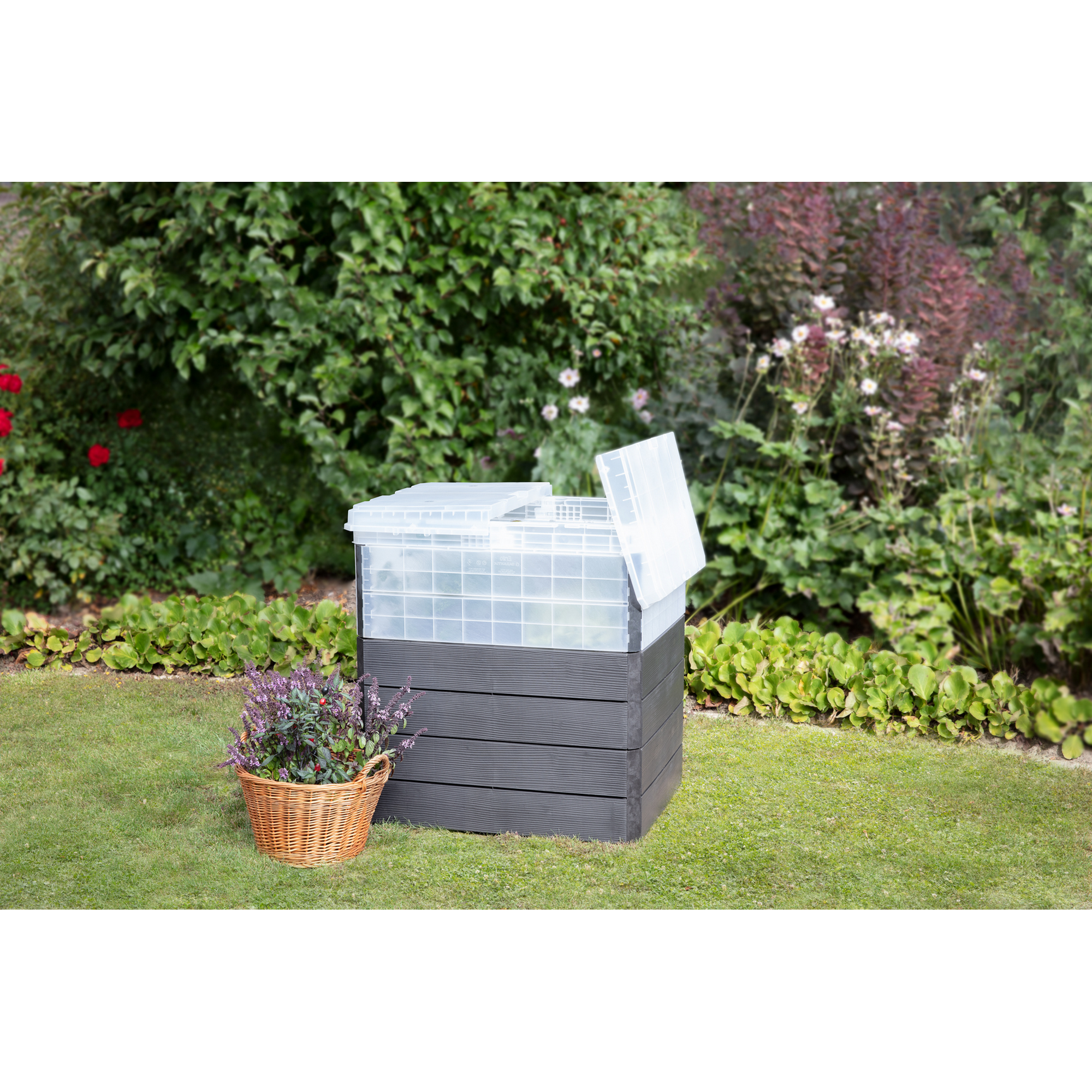 GARANTIA Hochbeet 'Ergo Quadro TurboPlus M 85 Wood' anthrazit 80 x 85 x 60 cm