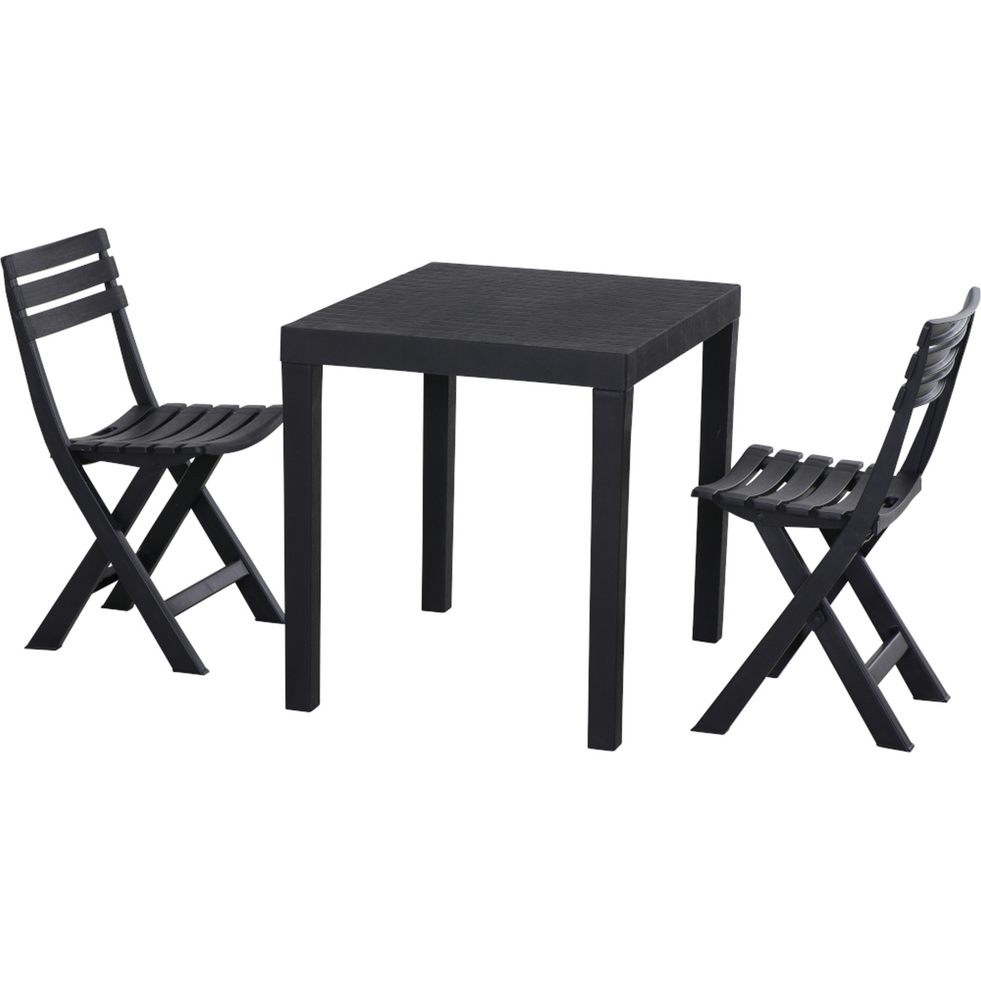 PROGARDEN Balkonmöbel-Set 'Club' anthrazit 3-teilig