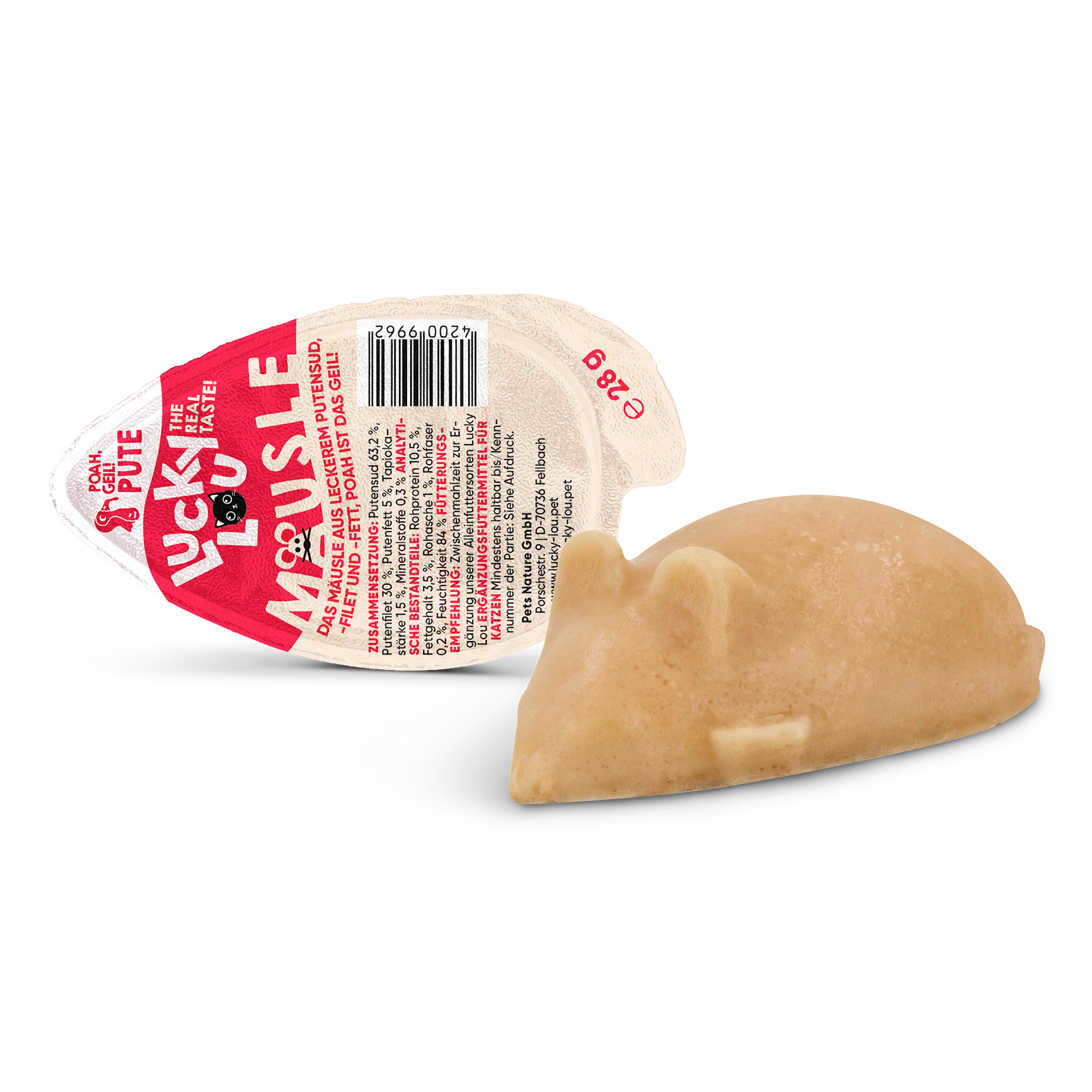 Lucky Lou Katzenfutter Mäusle Pute 28 g