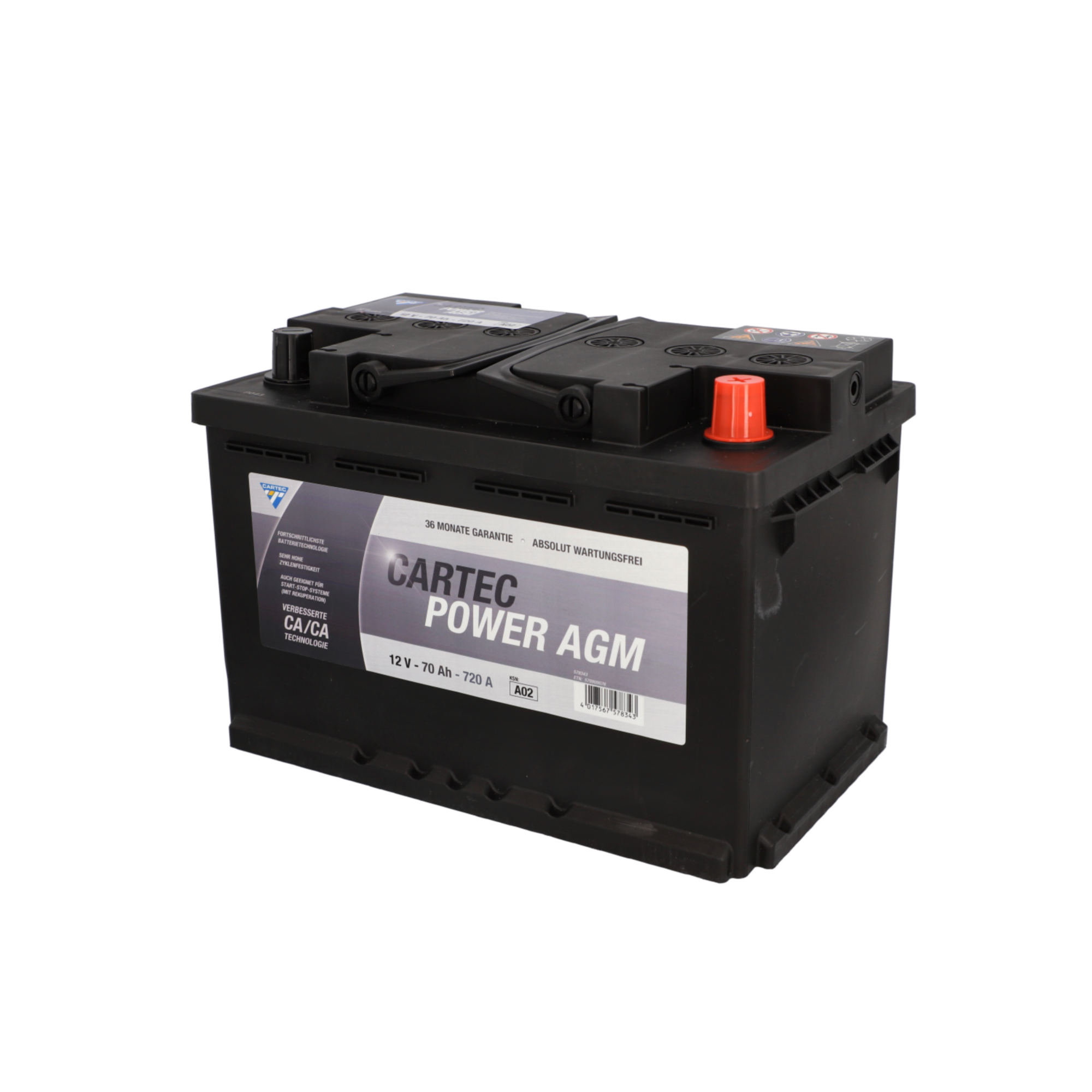 Cartec Autobatterie 'Power EFB' 12 V 70 Ah 720 A