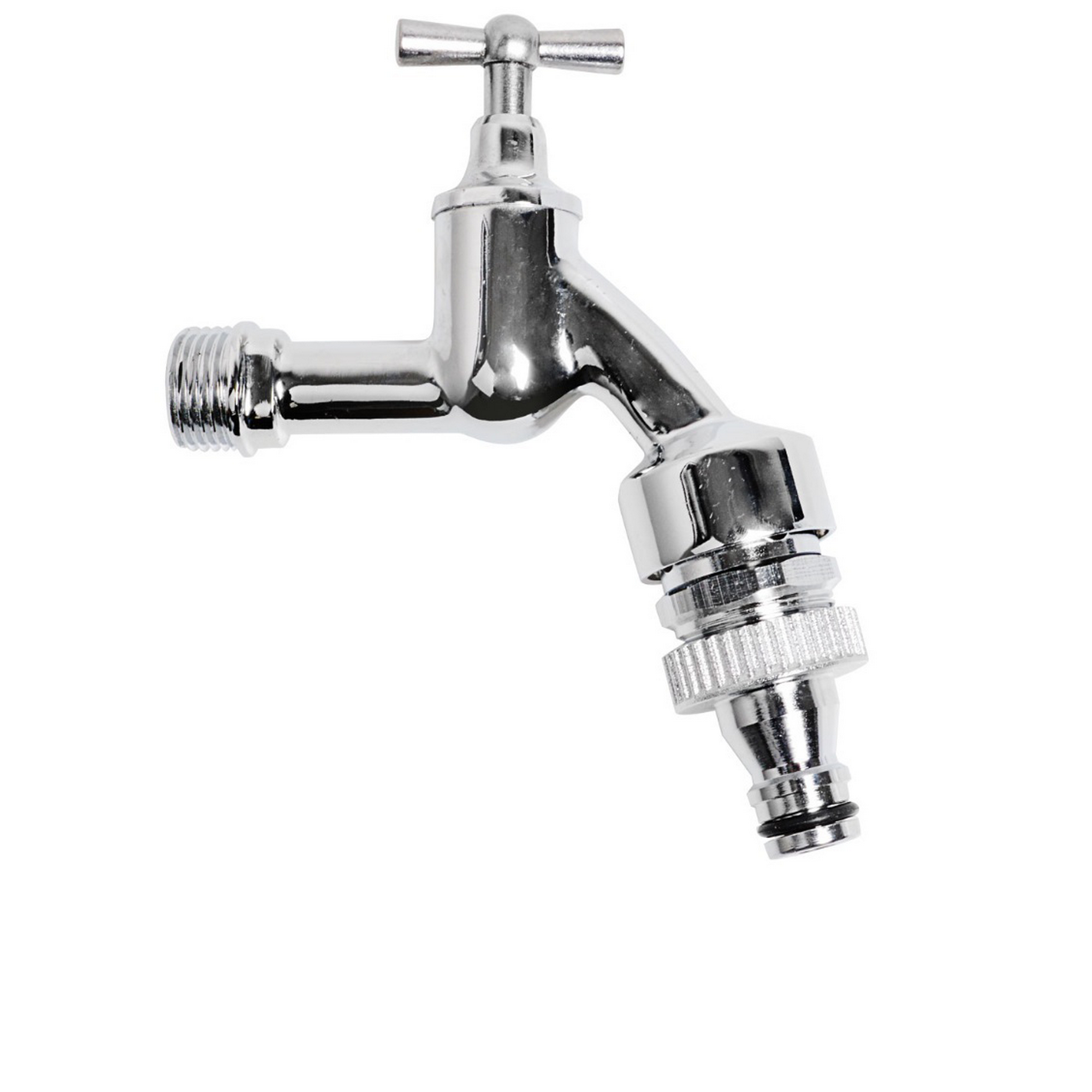 Kirchhoff Außenwasserhahn Messing verchromt 1/2'AG x Gardena Klick
