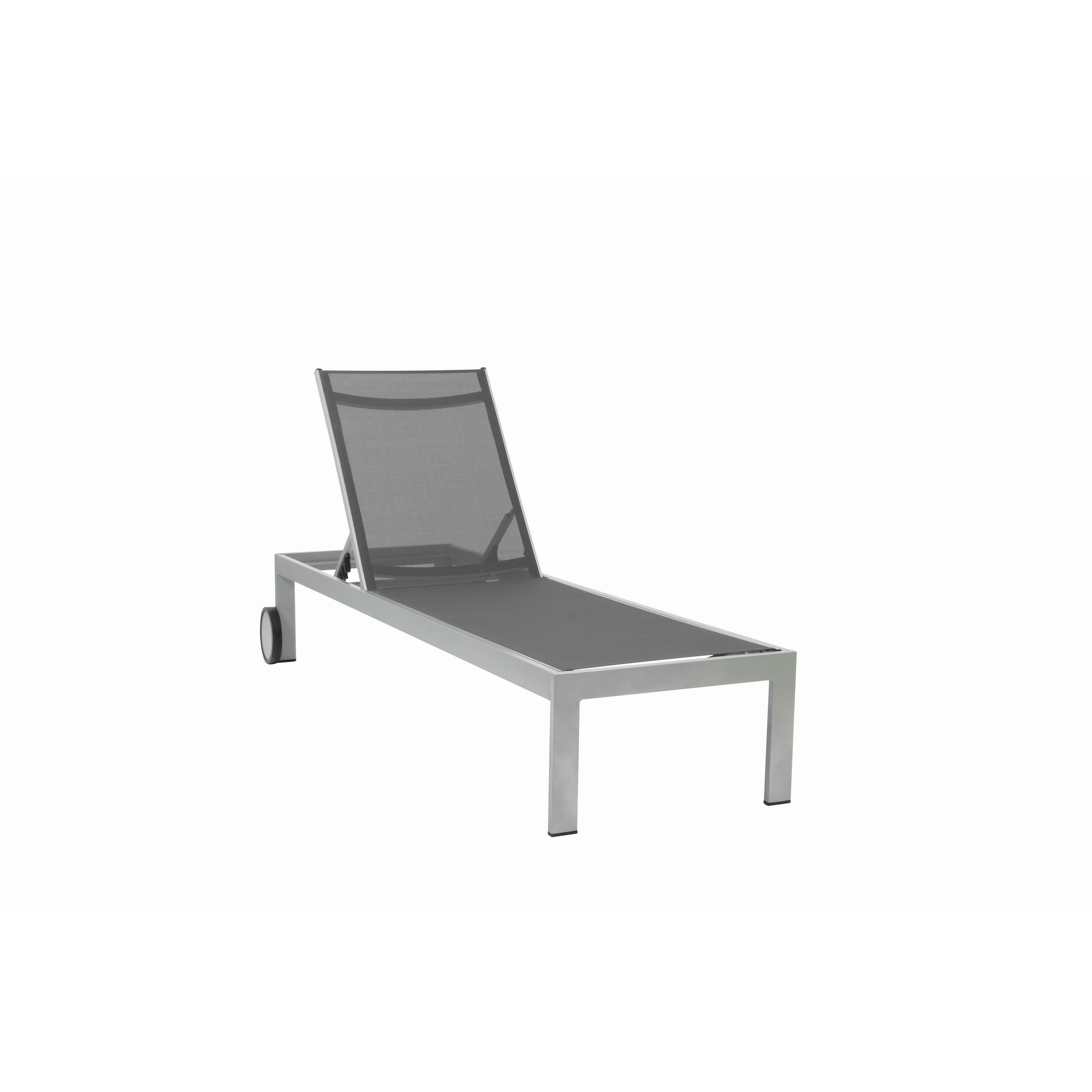 acamp Sonnenliege 'Rimini' grau/silbern 66 x 35 x 206 cm