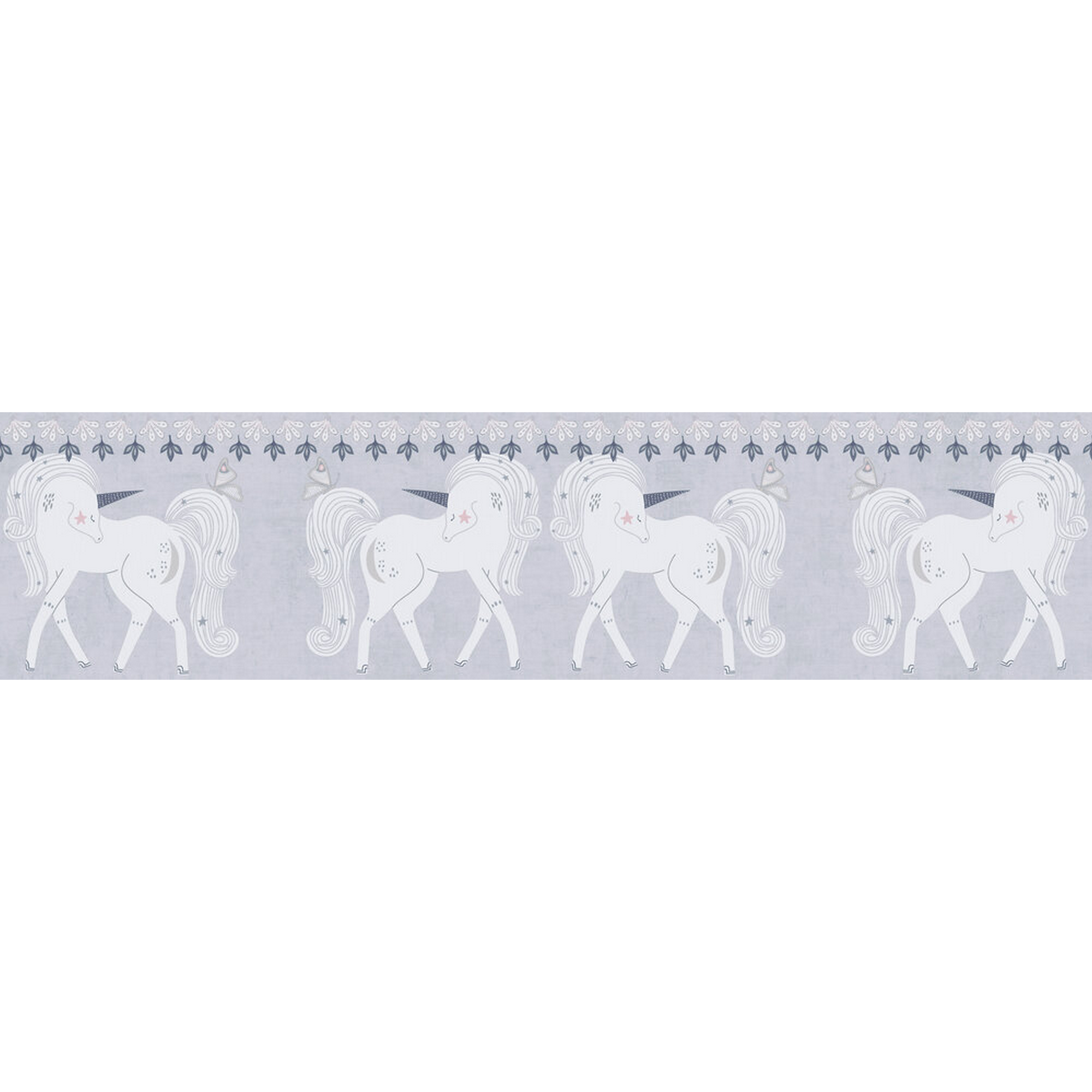 A.S. Création Bordüre 'Lilly & Luis' Einhorn grau 0,13 x 5 m