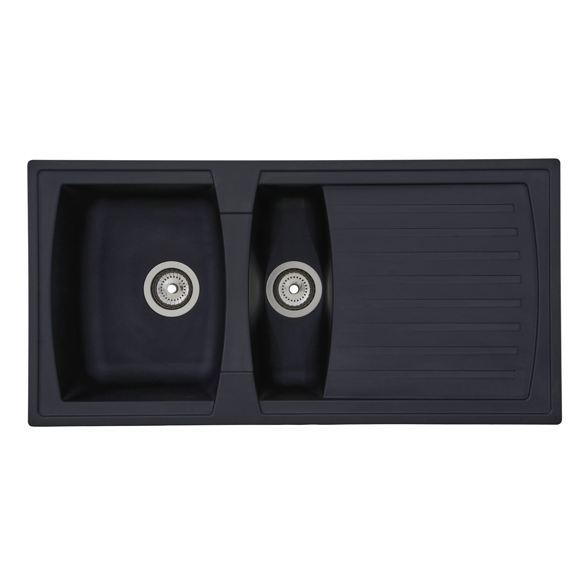 Respekta Einbauspüle 'Boston' Mineralite schwarz 100 x 50 cm