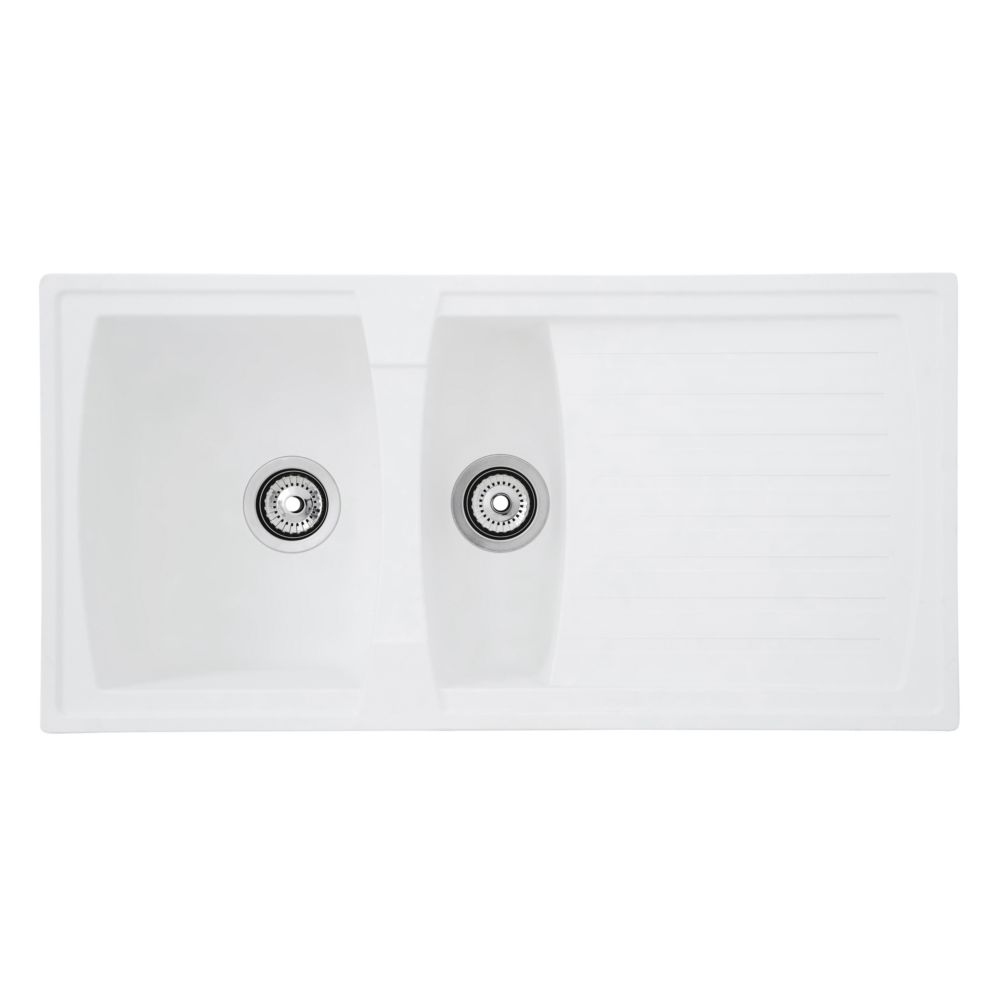 Respekta Einbauspüle 'Boston' Mineralite weiß 100 x 50 cm