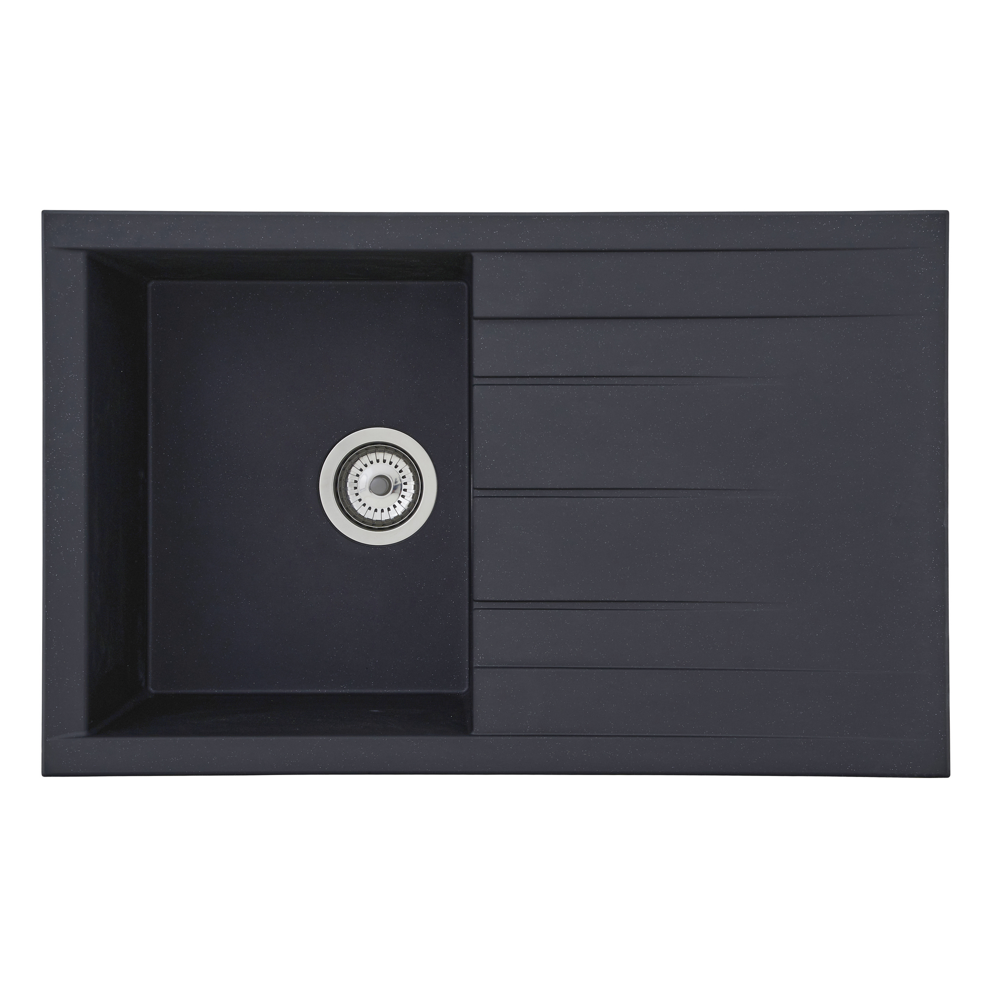 Respekta Einbauspüle 'Houston' Mineralite schwarz 80 x 50 cm