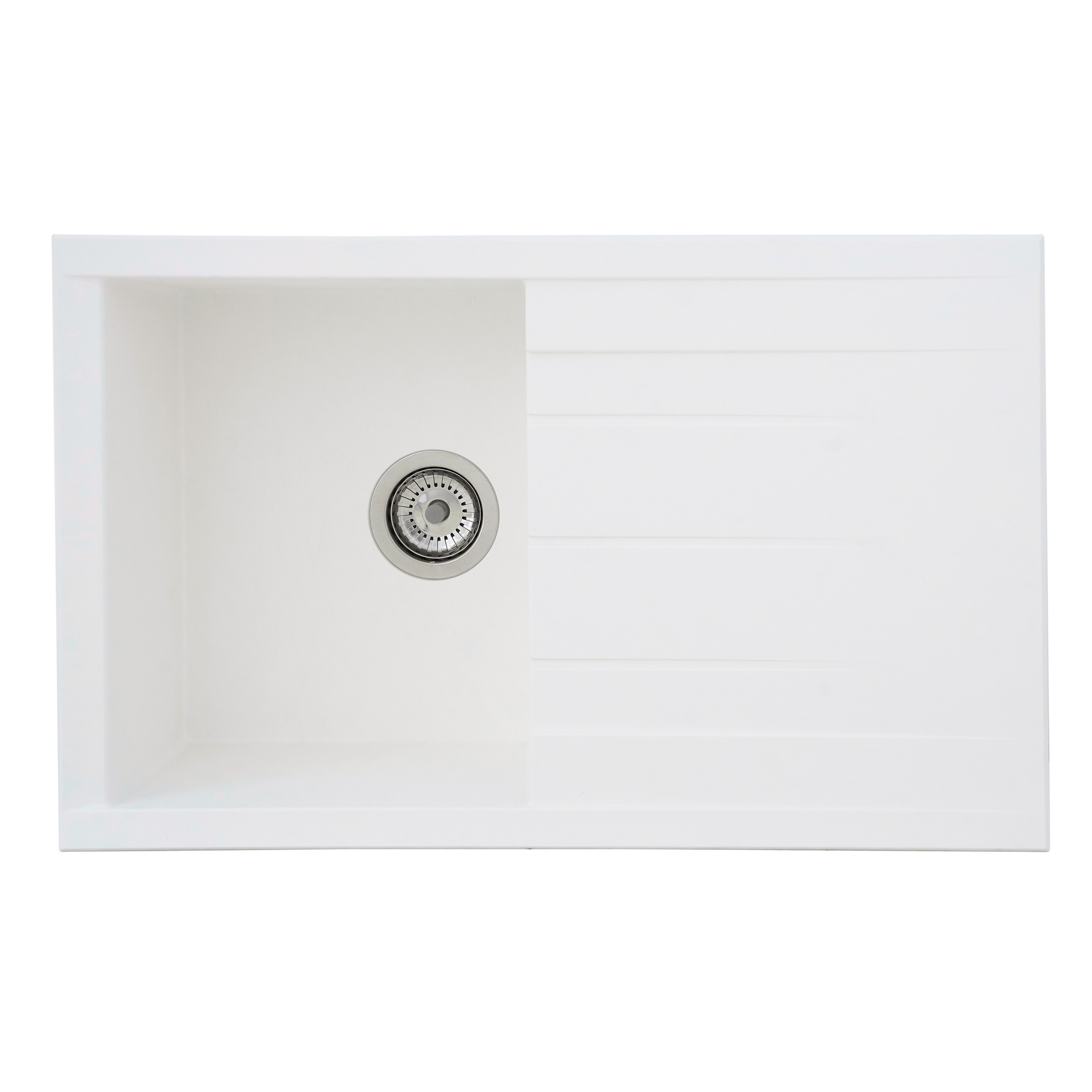 Respekta Einbauspüle 'Houston' Mineralite weiß 80 x 50 cm