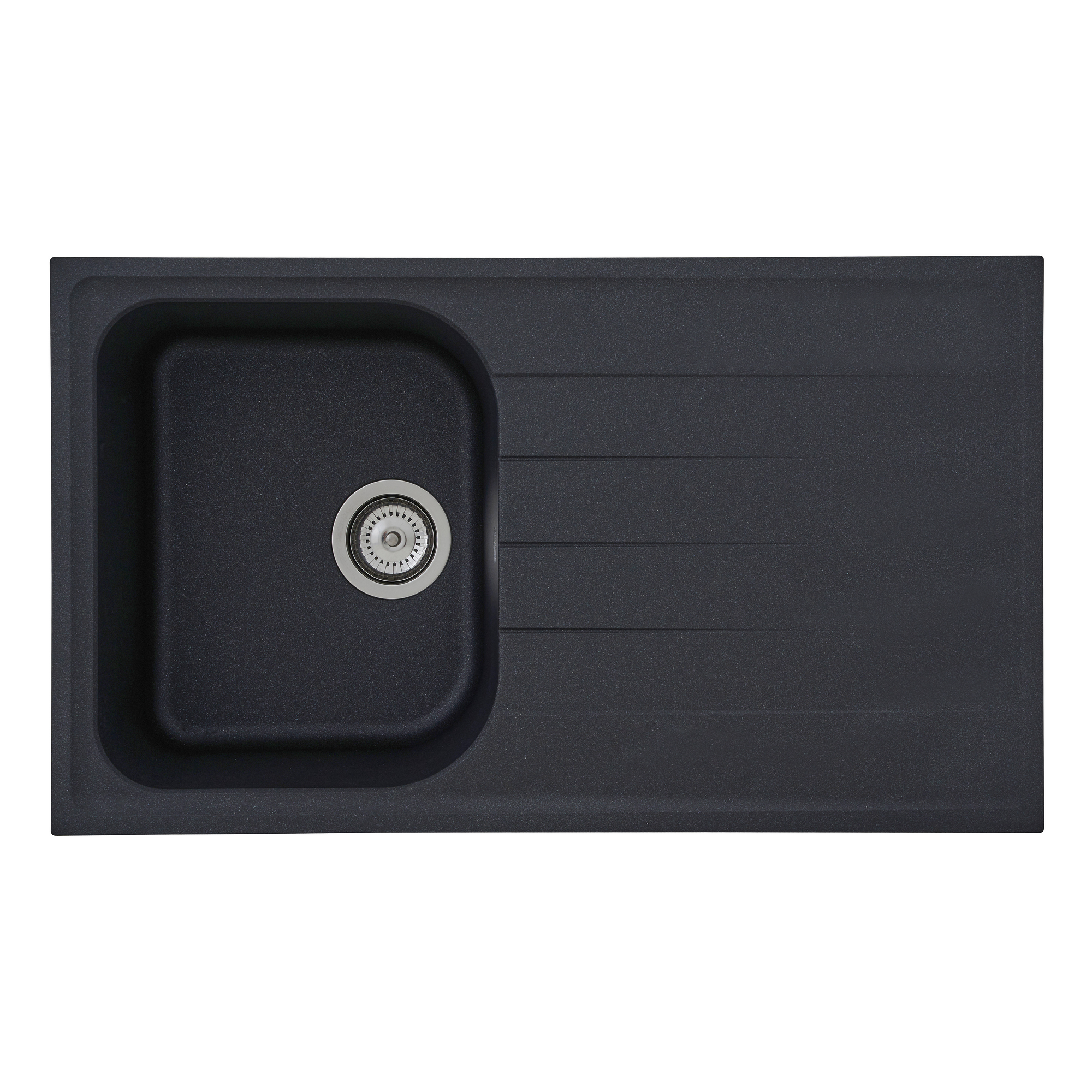 Respekta Einbauspüle 'Orlando' Massivgranit schwarz 86 x 50 cm