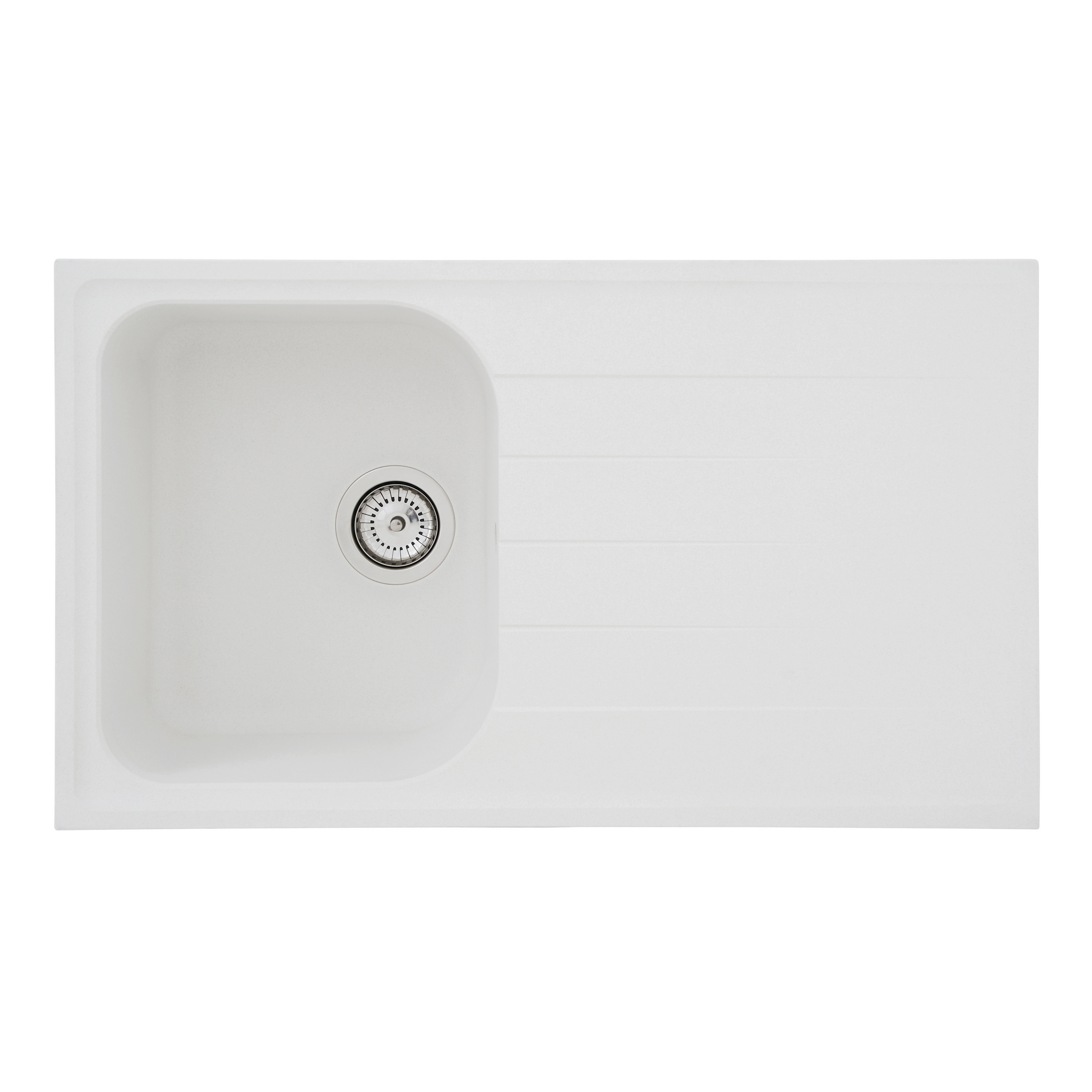 Respekta Einbauspüle 'Orlando' Massivgranit weiß 86 x 50 cm