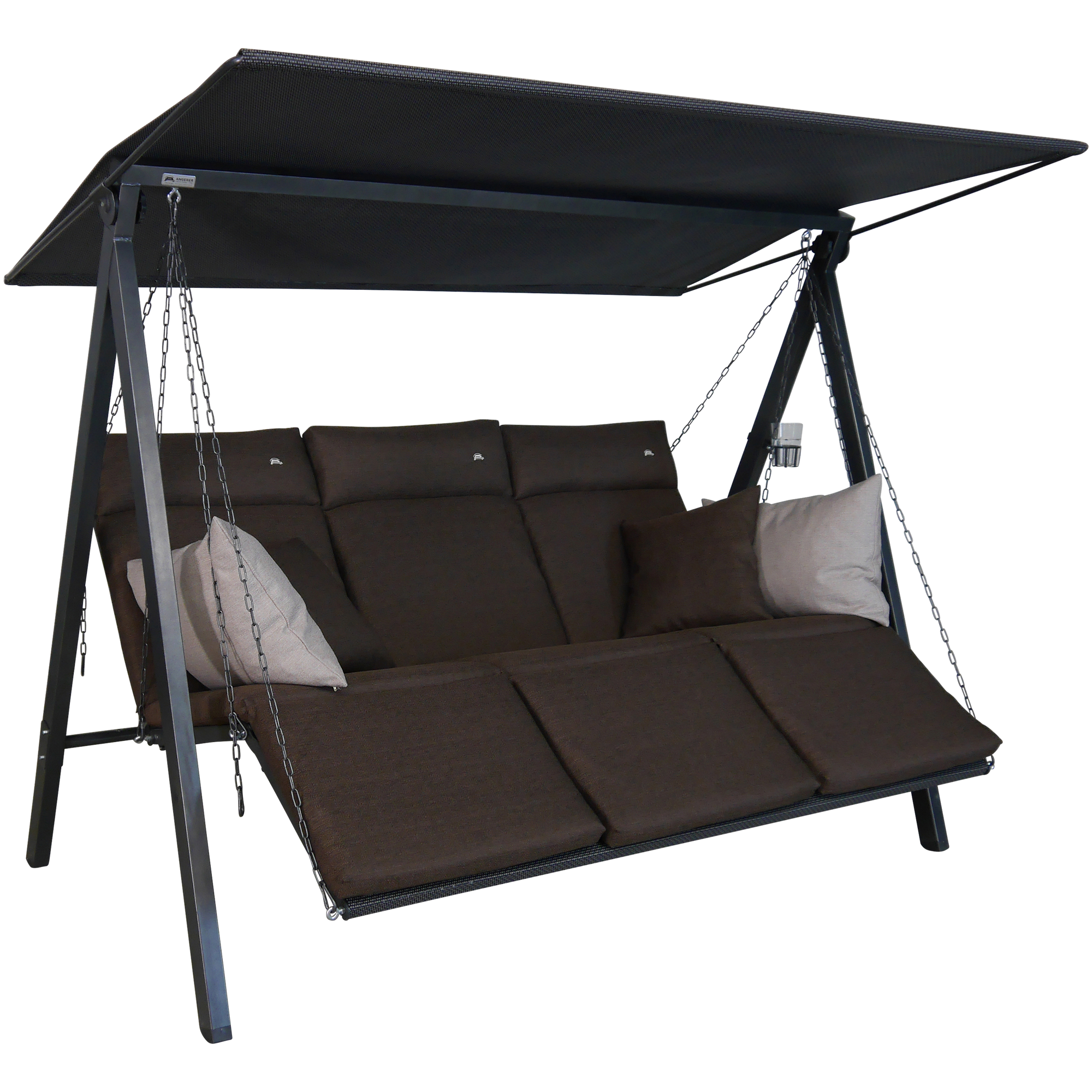 Angerer Freizeitmöbel Hollywoodschaukel 'Lounge Smart' 3-Sitzer braun 210 x 160 x 145 cm