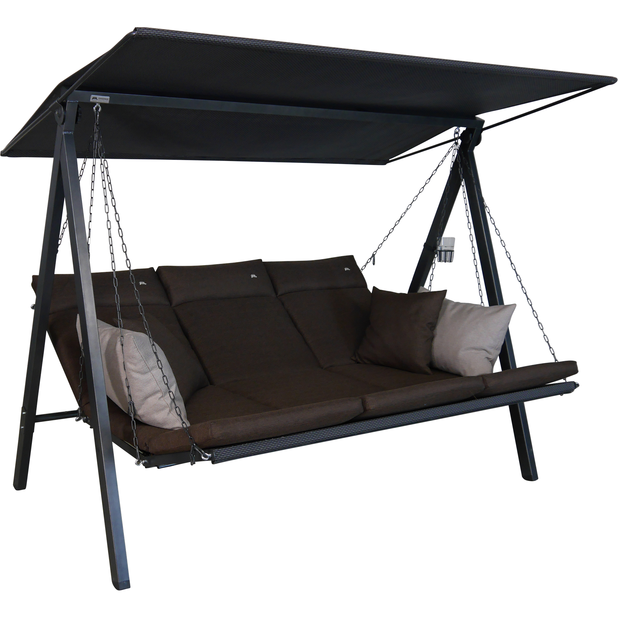Angerer Freizeitmöbel Hollywoodschaukel 'Lounge Smart' 3-Sitzer braun 210 x 160 x 145 cm
