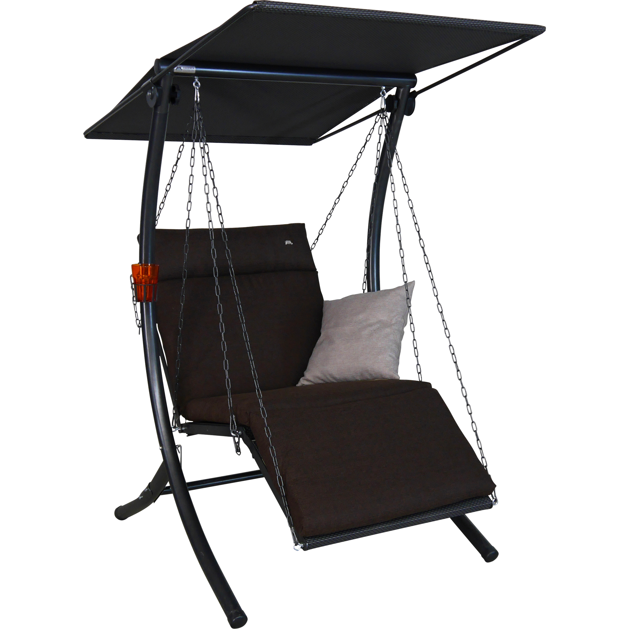 Angerer Freizeitmöbel Hollywoodschaukel 'Swing Smart' 1-Sitzer braun 100 x 160 x 145 cm