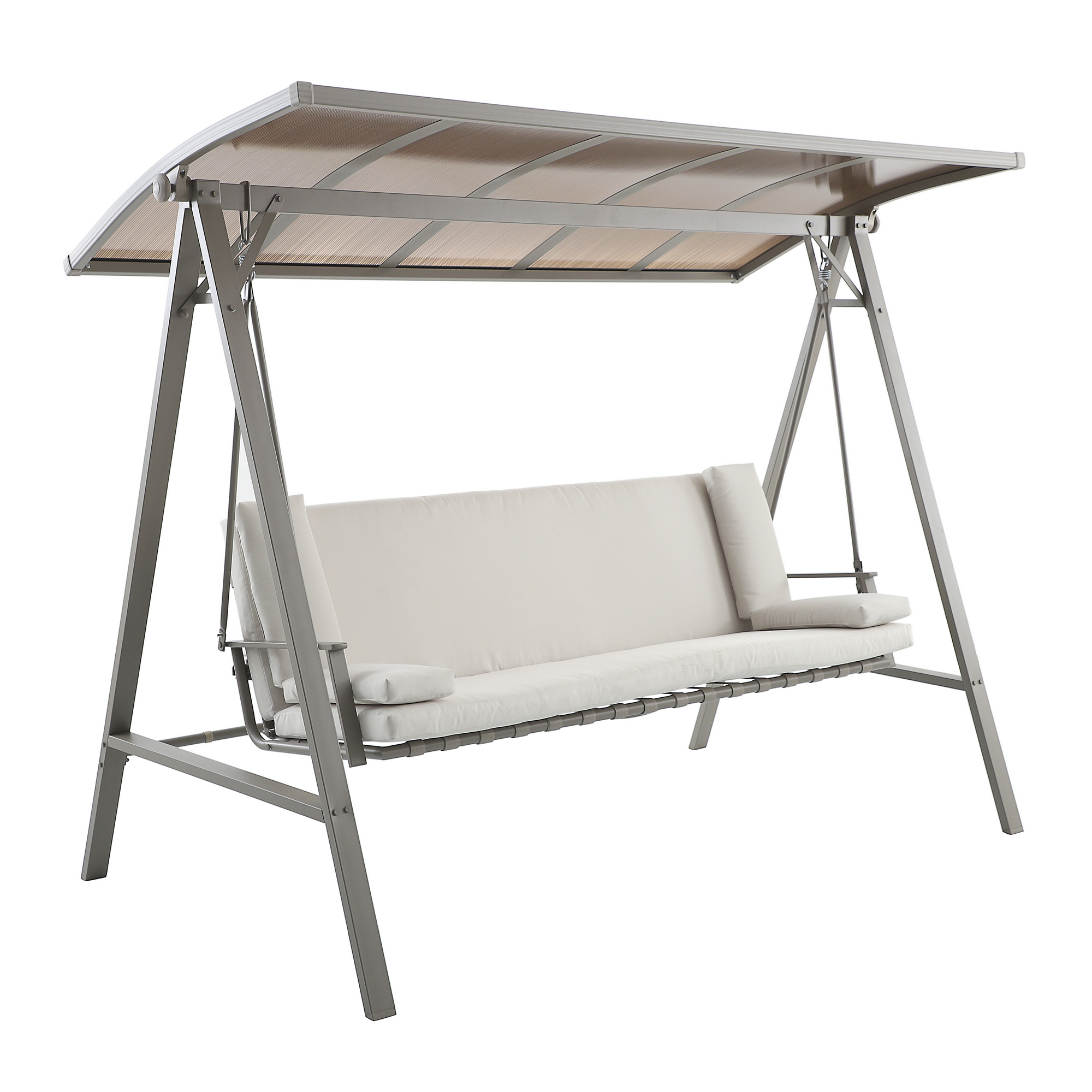 Hollywoodschaukel 'Runa' 3-Sitzer taupe 235 x 135 x 181 cm