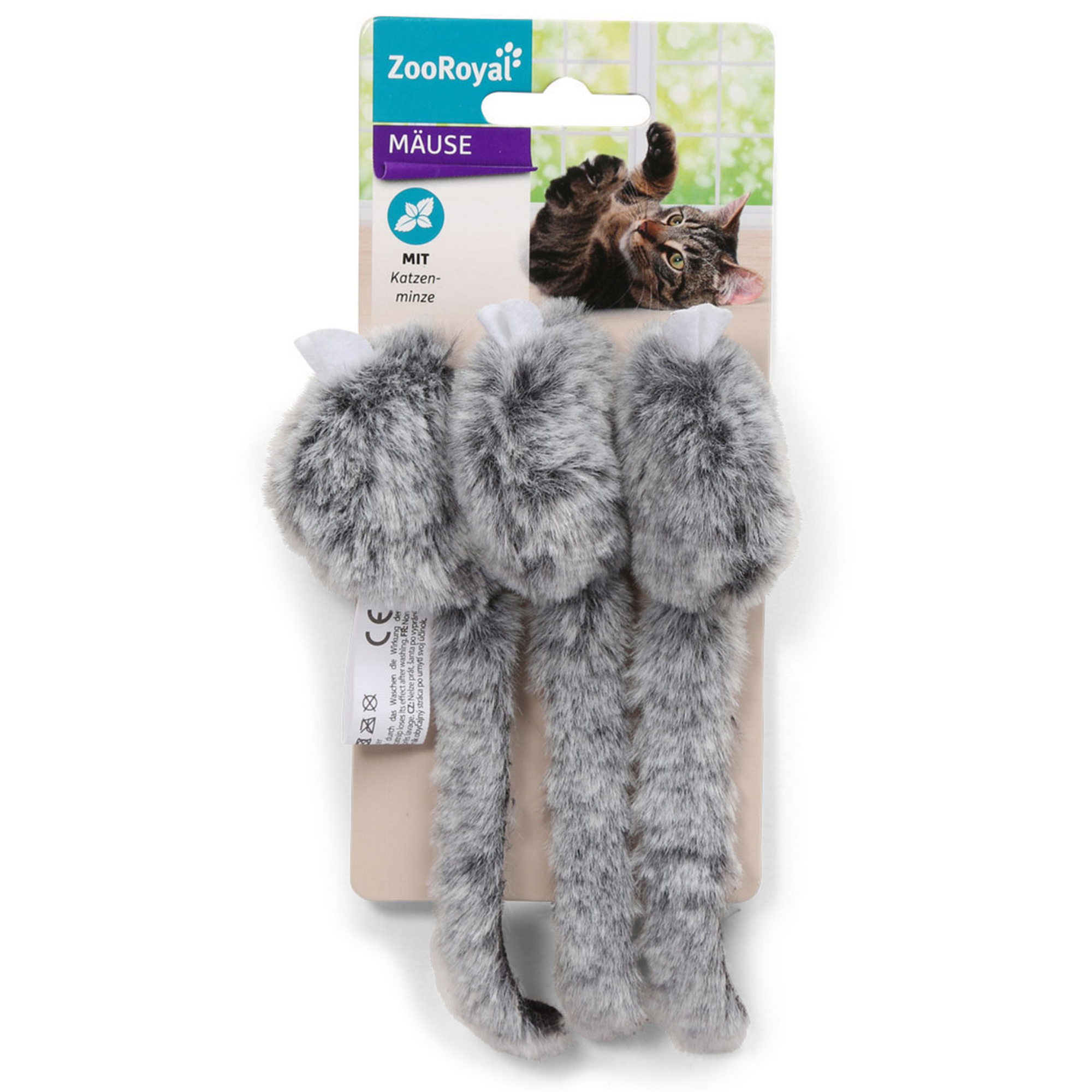 ZooRoyal Katzenspielzeug Spielmäuse mit Katzenminze 3er Set
