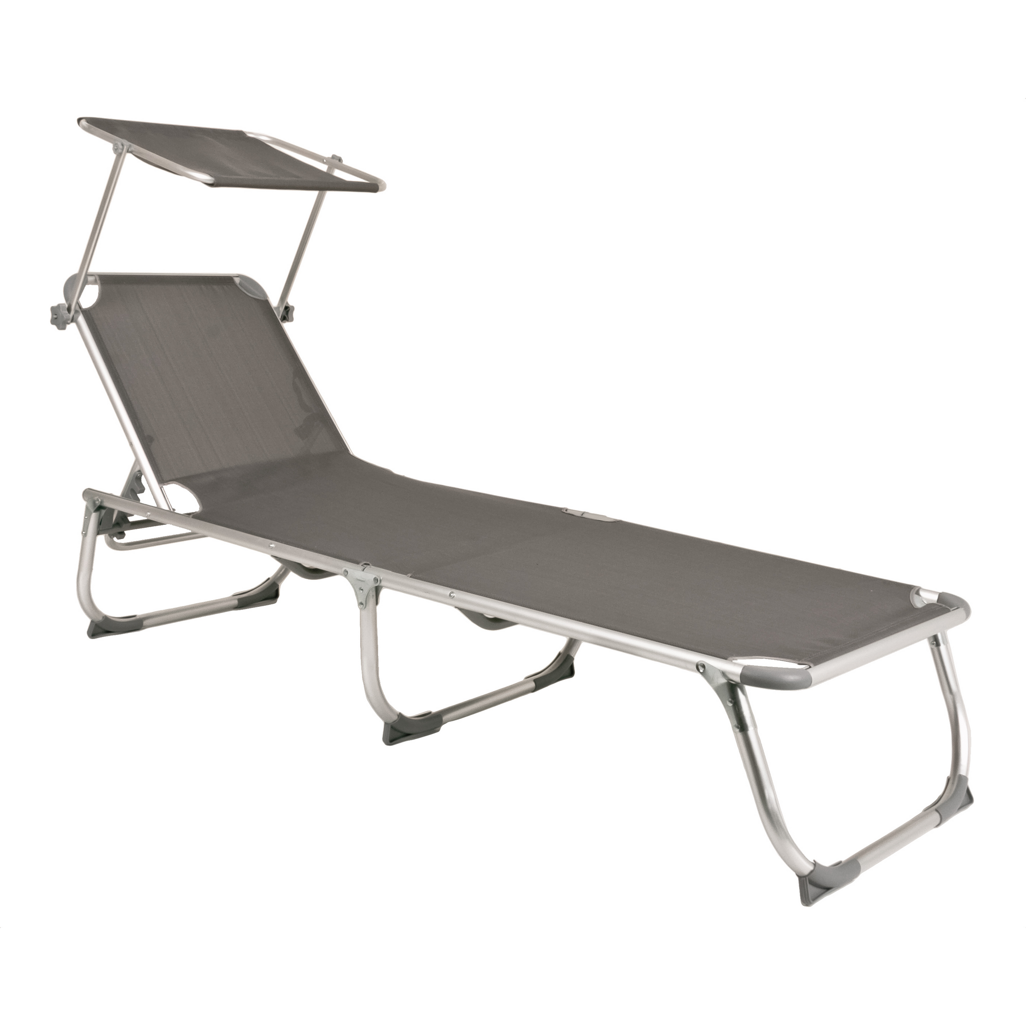 Garden Pleasure Sonnenliege 'Kiso' klappbar/verstellbar grau 60 x 31 x 192 cm
