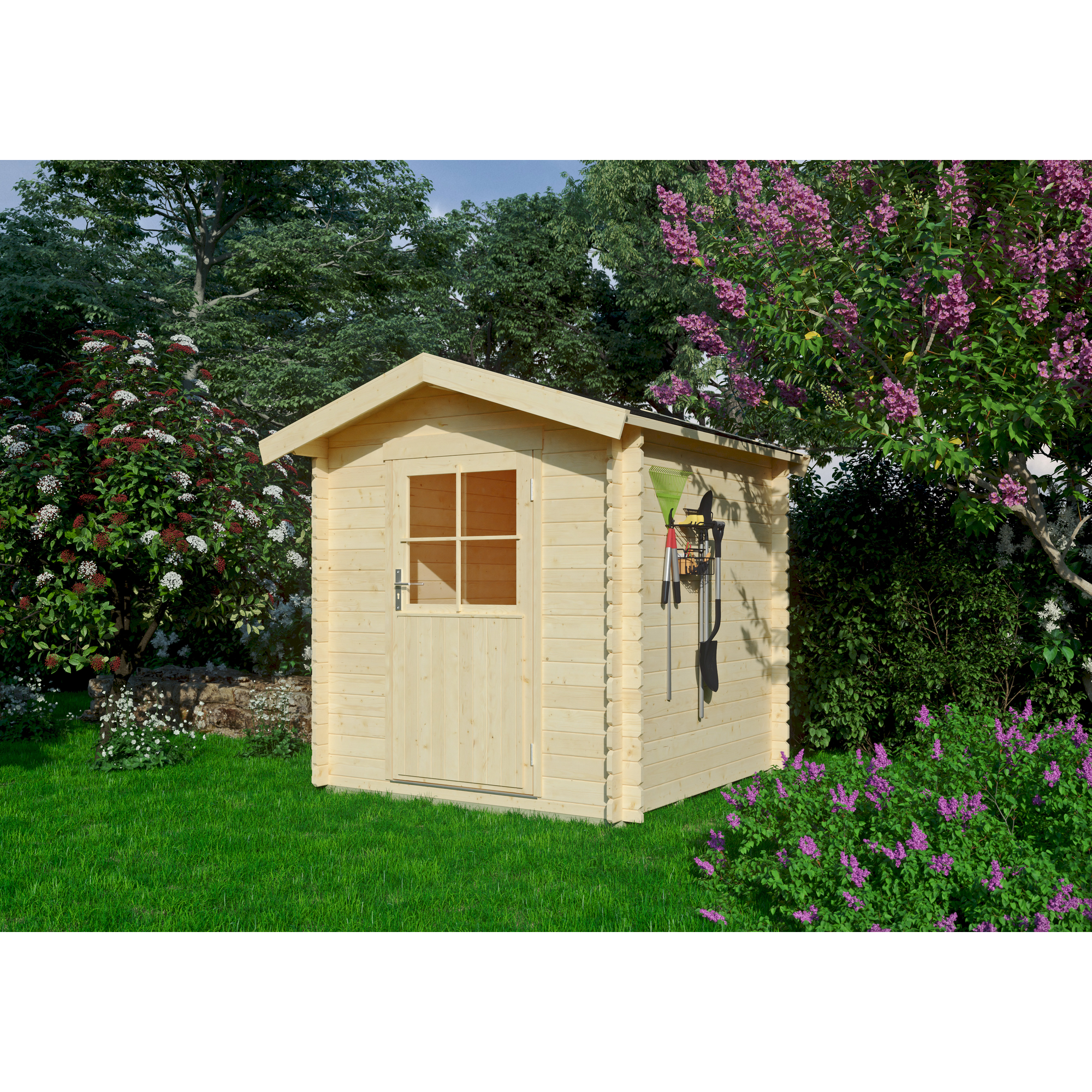 Kiehn-Holz Gartenhaus 'Bonn' Fichtenholz naturfarben 190 x 190 cm