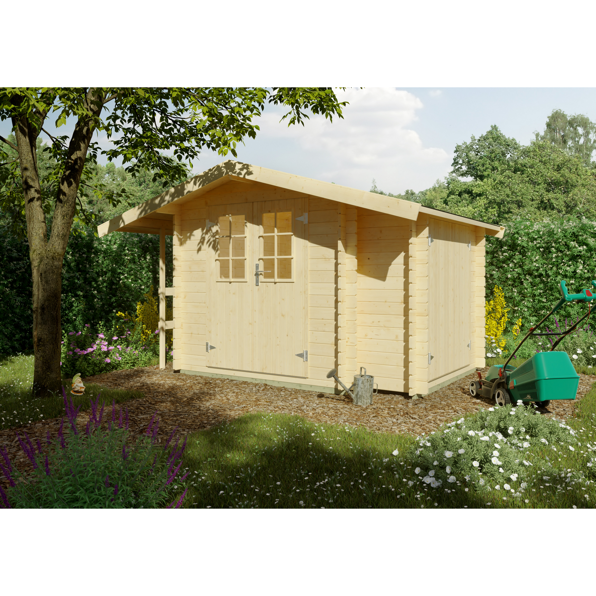 Kiehn-Holz Gartenhaus 'Leverkusen' Fichtenholz naturfarben 210 x 210 cm
