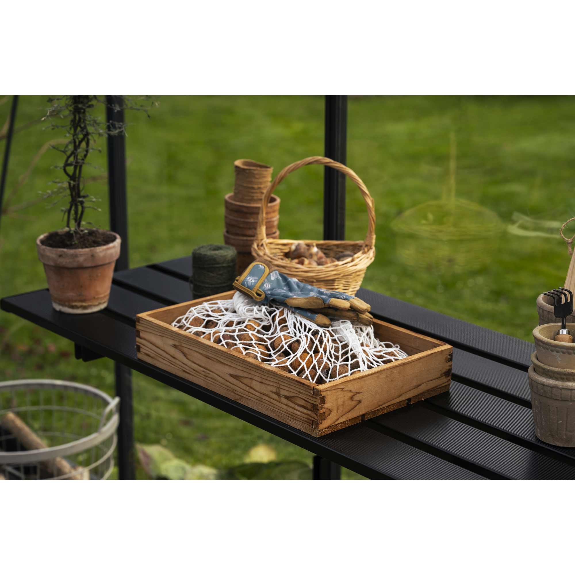 Halls Klapptisch für Gewächshaus 146 x 55 cm schwarz