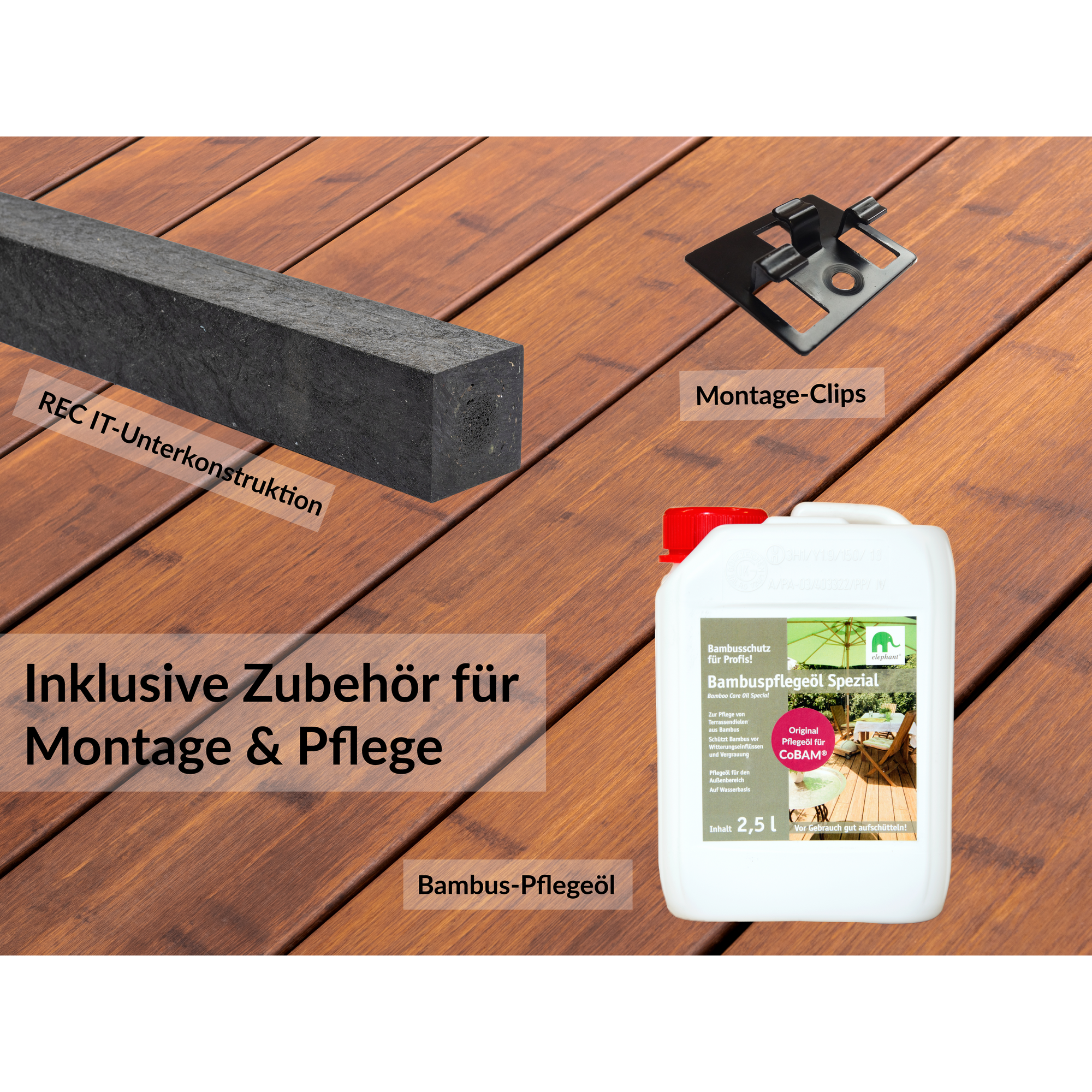 elephant Terrassendielen-Komplettset 'CoBAM® S' kaffeefarben 15 qm