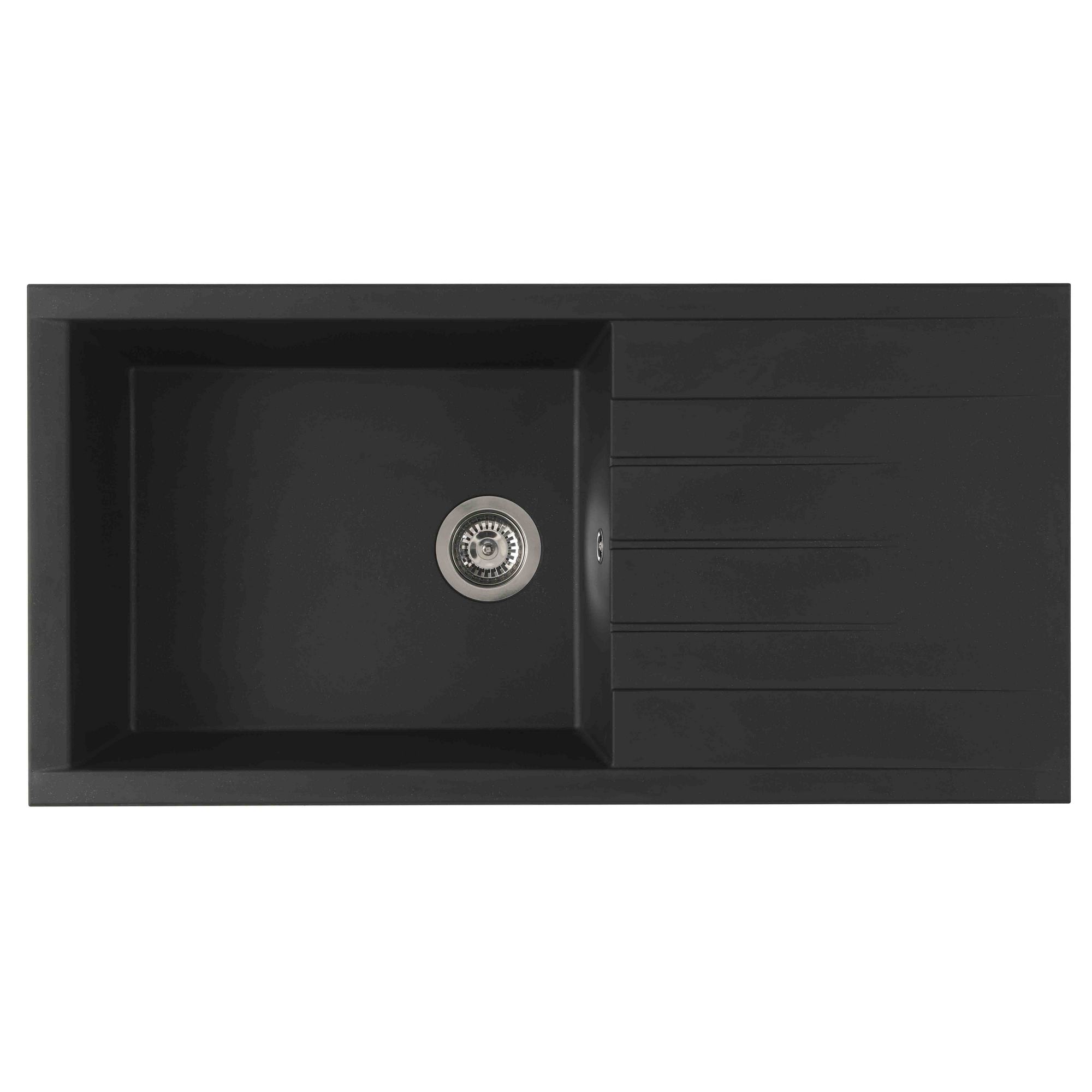 Respekta Einbauspüle 'Houston' Mineralite schwarz 100 X 50 cm